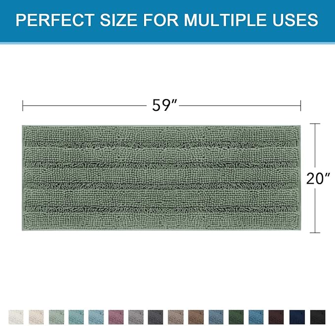 H.VERSAILTEX Bathroom Rugs Bath Mat Runner Rug Non Slip Kitchen Rug Extra Long - Image 2