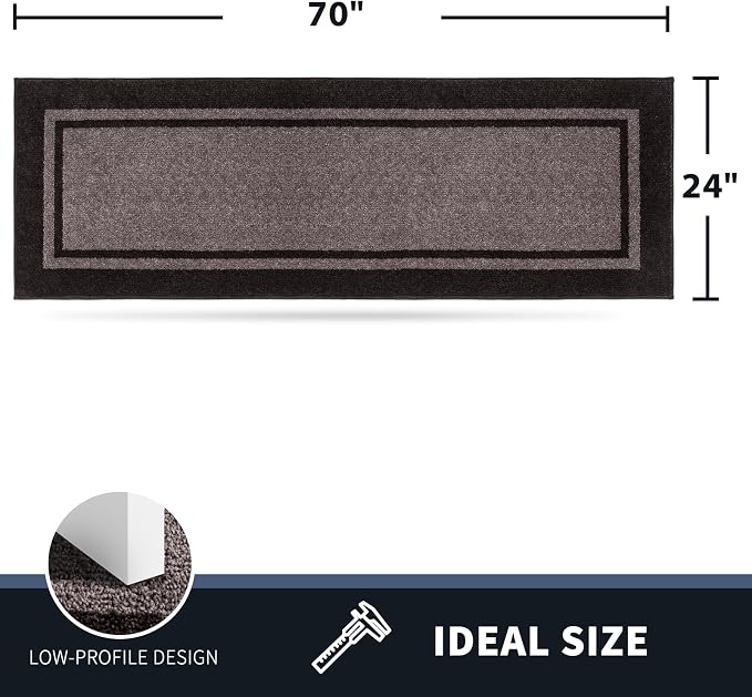 PURRUGS Dirt Trapping Door Mat 24" x 70", Non-Slip Machine Washable Entryway Rug - Image 2