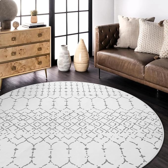 Lahome Moroccan Circle Rug 6Ft Washable Large Round Area Rugs - Image 8