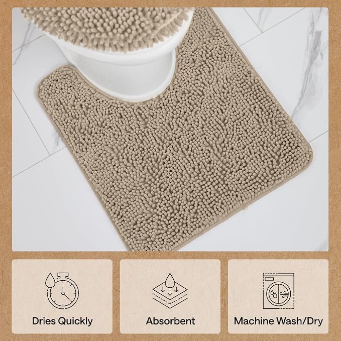 GORILLA GRIP Plush Absorbent Shaggy Chenille Bath Rug Mat - Image 7