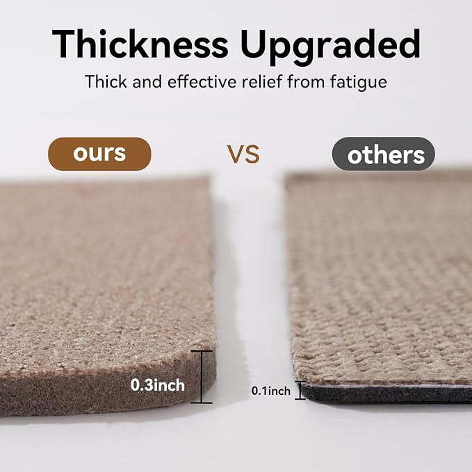 YDKGL Kitchen Rugs Mat Non Slip Washable, Linen-Look 0.3" Thick Soft Cushioned - Image 9