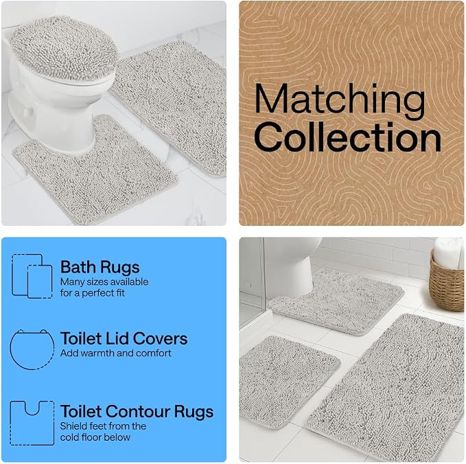 GORILLA GRIP Bath Rug Mat 70x24, Soft Absorbent Chenille, Quick Dry Microfiber - Image 8