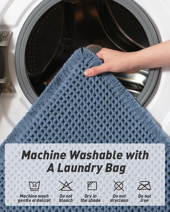 AMOAMI Upgraded Waffle Runner Rug Super Absorbent Non Slip Bath Mats - Image 5