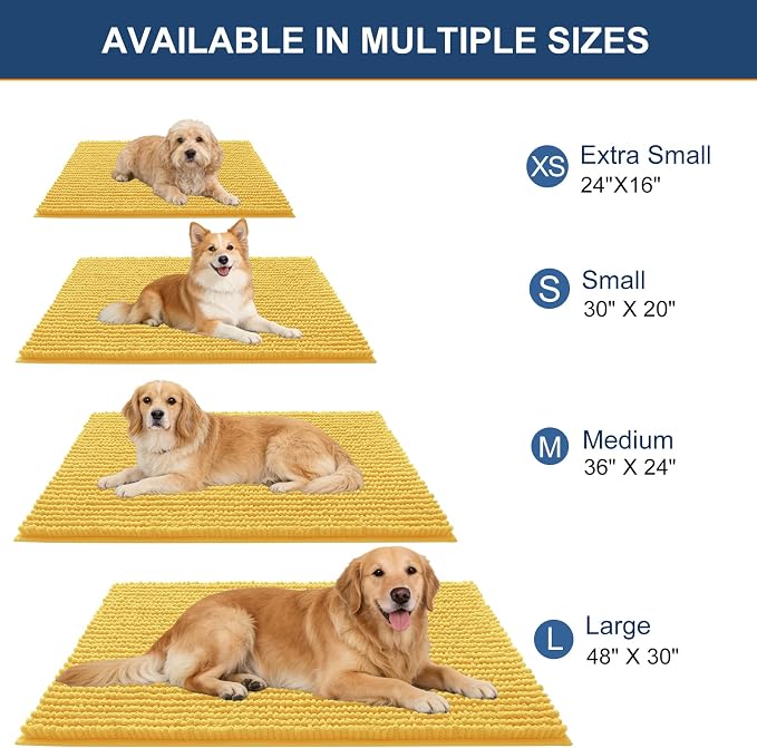 OLANLY Dog Door Mat for Muddy Paws 24x16, Ultra Absorbent Chenille Mud Doormat - Image 2