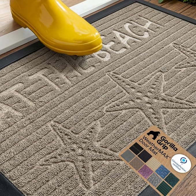 GORILLA GRIP 100% Waterproof All-Season WeatherMAX Doormat 35x23, US Designed by Unknown
