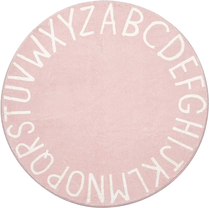 Topotdor Round Kids Play Rug Alphabet Nursery Area Rug Extra Large Soft by Topotdor