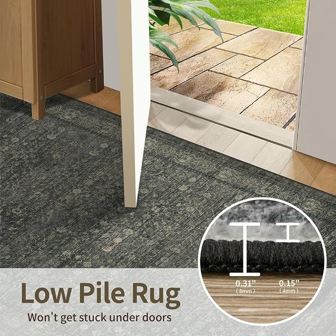 Rugxara 6x9 Washable Area Rug for Living Room, Vintage Large Boho Rugs for - Image 5