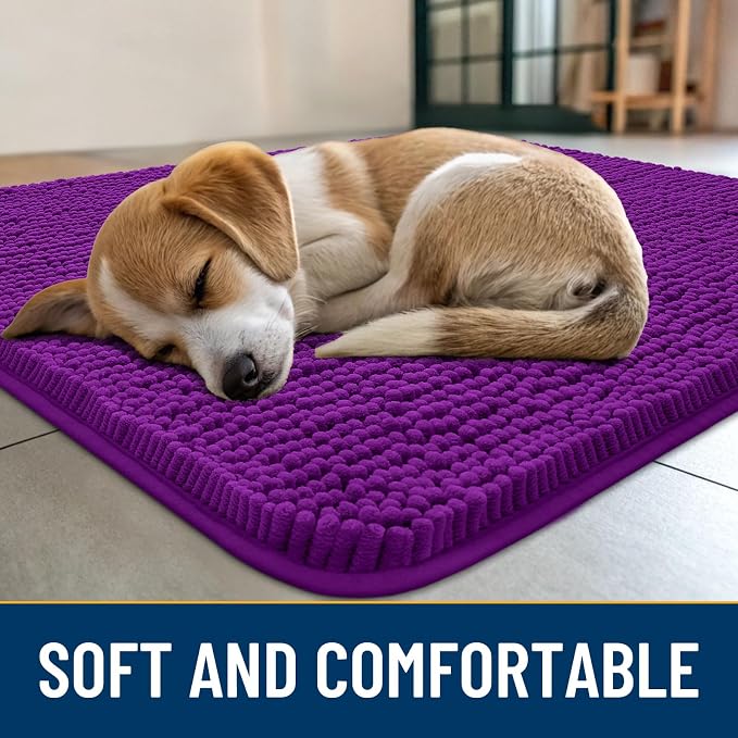 Smiry Dog Door Mat for Muddy Paws 40x32, Absorbent Dirt Trapper, Non-Slip - Image 2