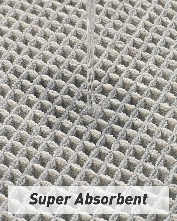 Upgraded Waffle Bath Mat, Super Absorbent Non Slip Bath Mats - Image 3