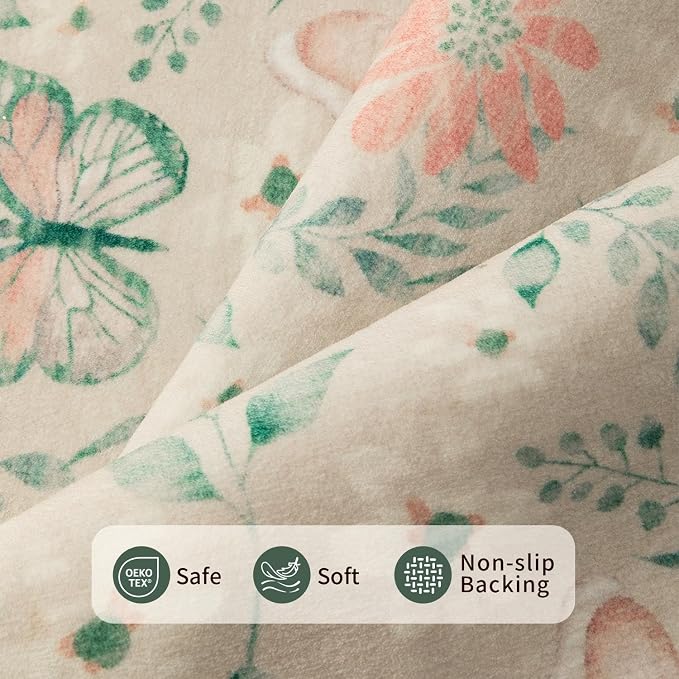 Rugxara 2'6" x 8' Floral Runner Rug, Washable Runners - Image 4
