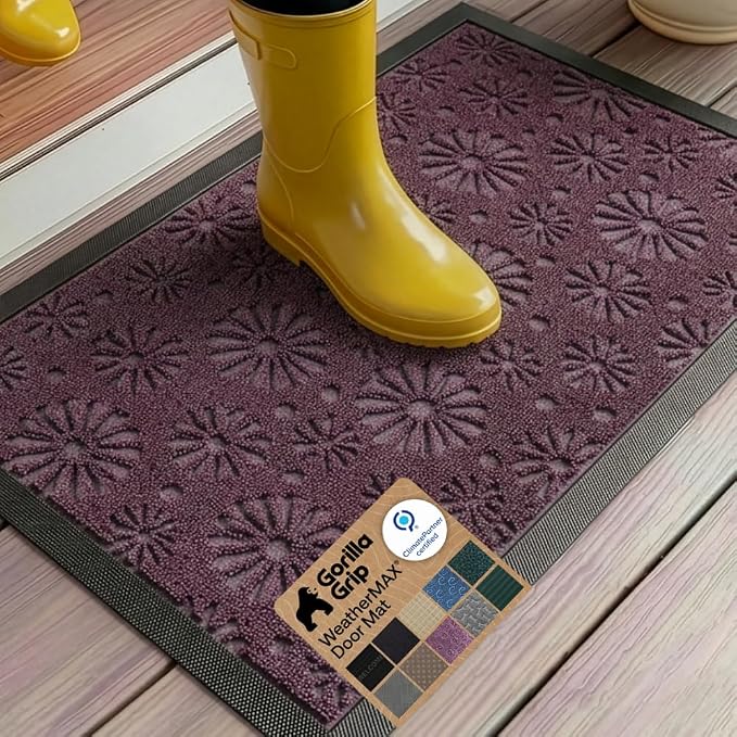 GORILLA GRIP 100% Waterproof All-Season WeatherMAX Doormat, Durable Natural by Unknown