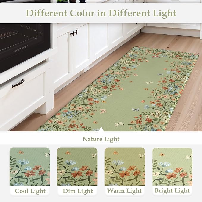 KIMODE Anti Fatigue Kitchen Mats 20"x59"+20"x32", Farmhouse Kitchen Rugs Sets - Image 6