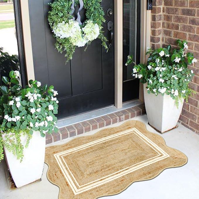 Front Door Rug - 2x3 Jute-Look Washable Doormat Indoor Outdoor Entrance - Image 4