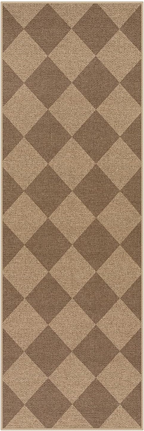 Lahome Colette Checkered Easy Jute Runner Rug, 2x6 Kitchen Mats - Image 9