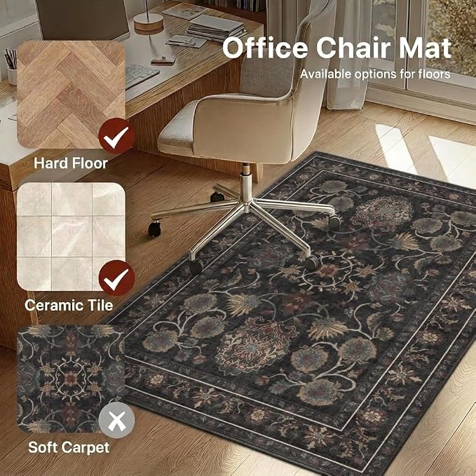 36"x48" Office Chair Mat for Hardwood Tile Floor, Under Desk Carpet Protector - Image 3