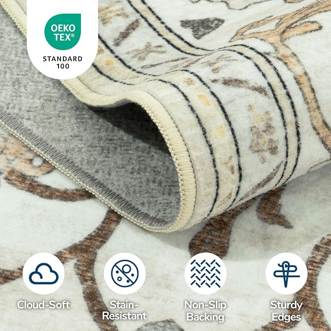Lessymo Washable Area Rug for Living Room, 8x10 Large Rugs - Image 6