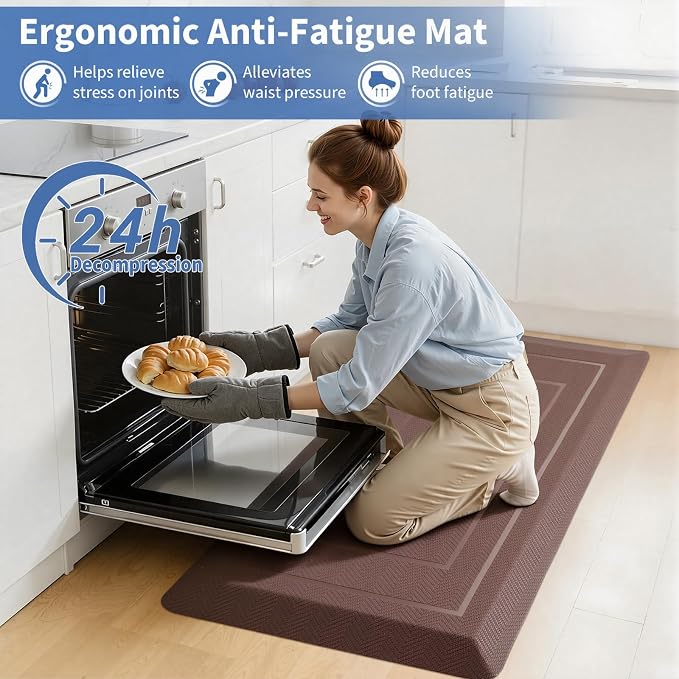 UKISS 9/10"" Extra Thick Cushioned Anti Fatigue Kitchen Mat, Waterproof High - Image 4