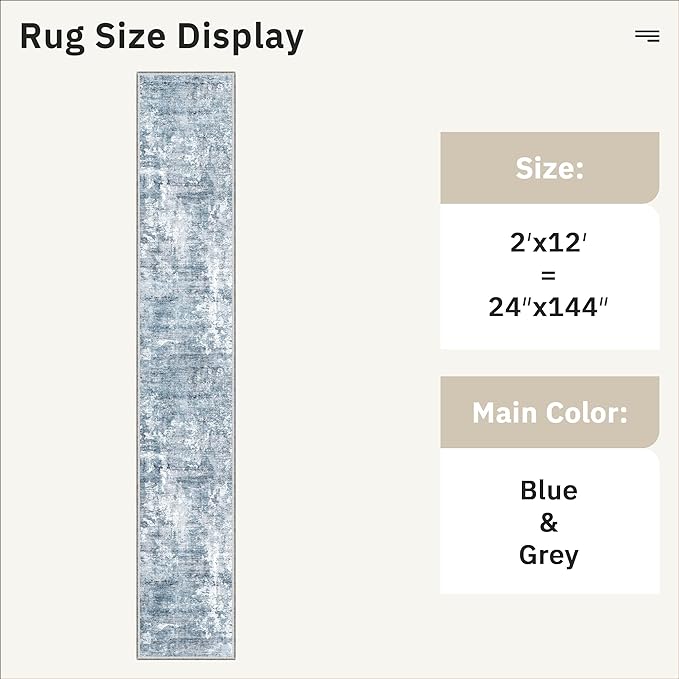 Soalmost Runner Rug 2x12 Washable Non-Slip Hallway Runner Rugs - Image 5