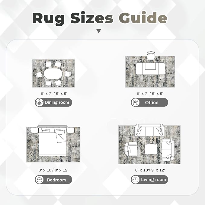 pmtsns Area Rugs 6x9 for Living Room: Washable Rug Modern Abstract Neutral Soft - Image 8