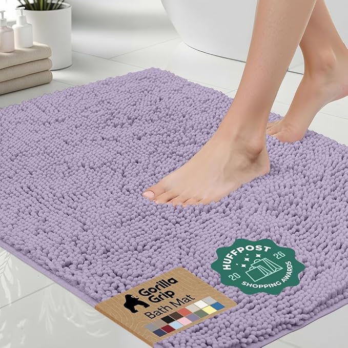 GORILLA GRIP Bath Rug Mat 44x26 Thick Soft Absorbent Chenille, Quick Dry by Unknown