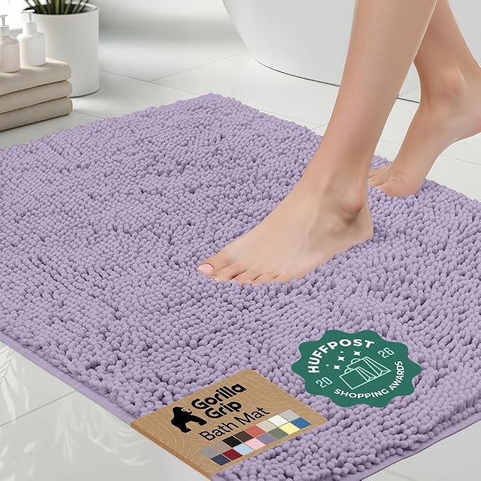 GORILLA GRIP Bath Rug Mat 30x20, Thick Soft Absorbent Chenille, Quick Dry by Unknown
