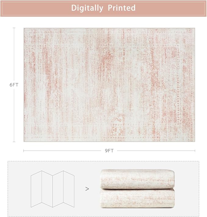 Srugn Washable Rugs 6x9 Area Rugs - Image 2