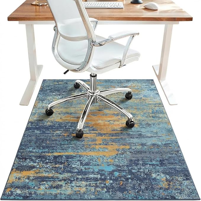 36"x48" Office Chair Mat for Hardwood Tile Floor, Under Desk Carpet Protector by BESBLEE