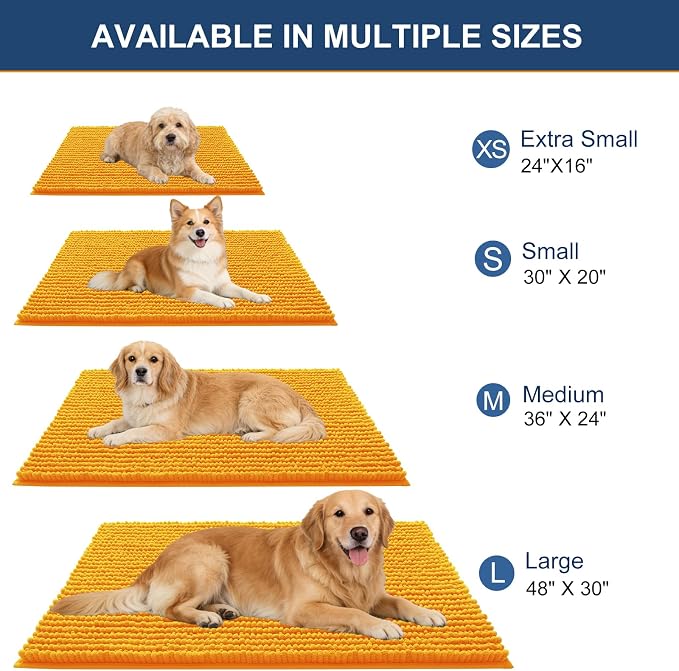 OLANLY Dog Door Mat for Muddy Paws 44x24, Ultra Absorbent Chenille Mud Doormat - Image 2
