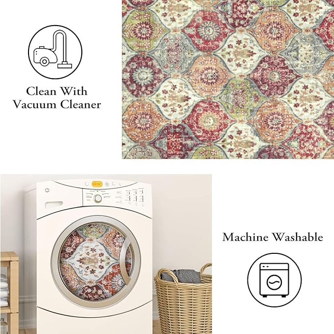 Lahome Moroccan Trellis Hallway Runner Rug, 2x6 Kitchen Runner Rugs Non Skid - Image 4