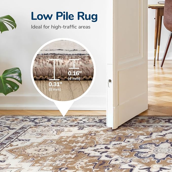 Lessymo 2 x 10 Long Runner Rug for Hallway, Washable Entryway Rugs Boho Faux - Image 4