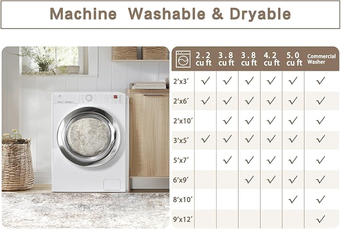 Srugn Washable Rugs 5x7 Area Rugs - Image 9