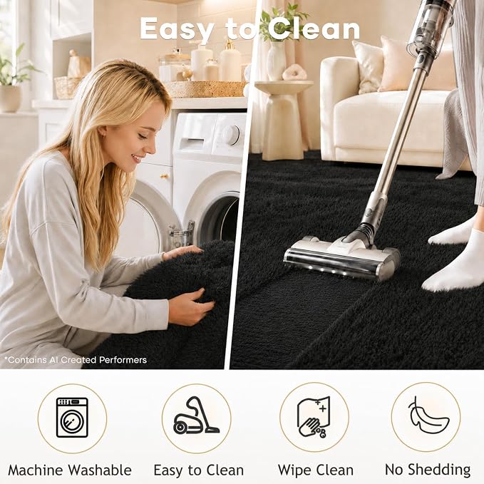 Ophanie Runner Rug for Hallway, 2x7 Washable Non-Slip Fluffy Soft Bedside Rugs - Image 4