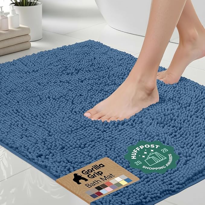 GORILLA GRIP Bath Rug Mat 44x26, Thick Soft Absorbent Chenille, Quick Dry by Unknown