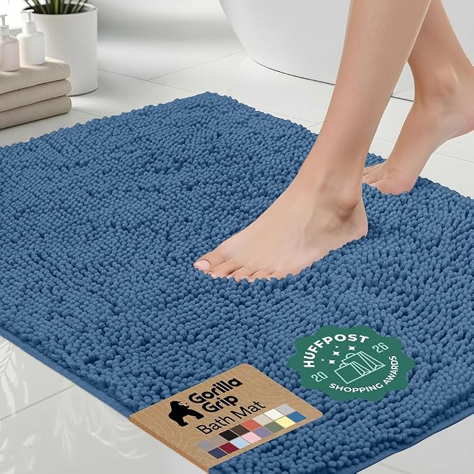 GORILLA GRIP Bath Rug Mat 36x24, Thick Soft Absorbent Chenille, Quick Dry by Unknown