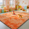 Mottling Orange Fluffy Rug Shag Area Rug, 8x10 Area Rugs by Yongyangjuxi