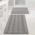 Non Slip Thick Shaggy Chenille Bathroom Rug Mat Set Extra Soft and Absorbent by HVERSAILTEX