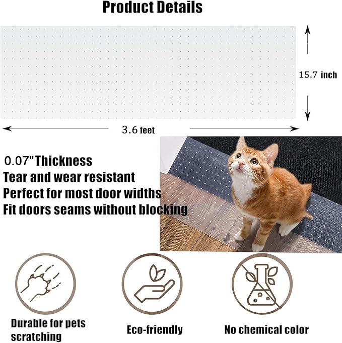 Carpet Protector for Pets 15.7in*3.6FT Cat Scratch Carpet Protector Mat for - Image 2