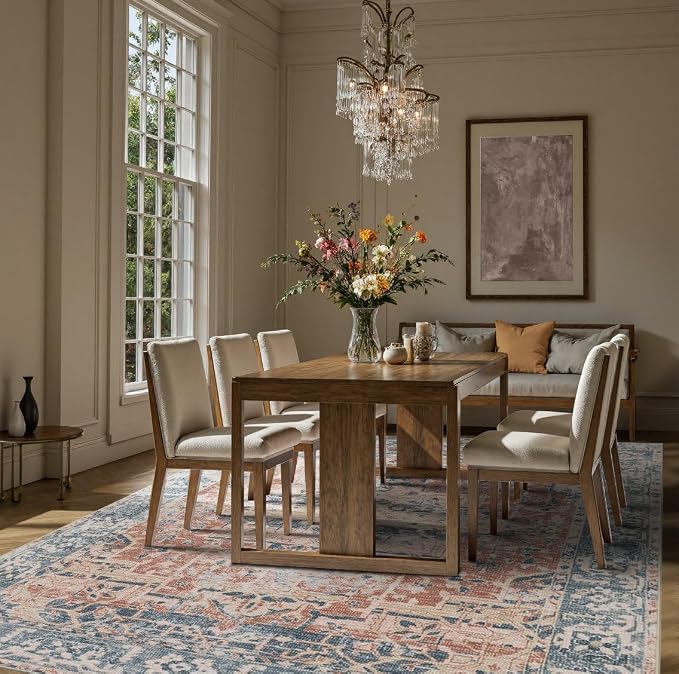 Rugxara 8x10 Area Rugs for Living Room Bedroom, Large Washable Rug, Coral - Image 4