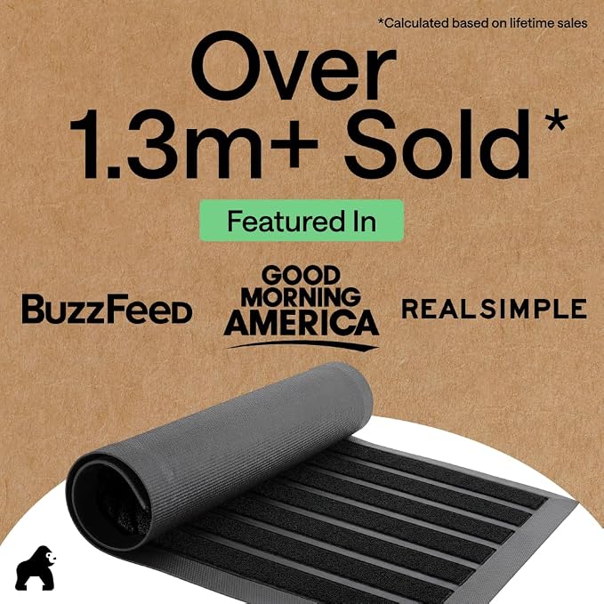 GORILLA GRIP 100% Waterproof All-Season WeatherMAX Doormat US Designed Natural - Image 4