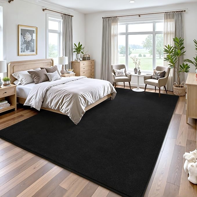 Keeko Area Rugs for Living Room Bedroom 5x8 Black, Soft Modern Large Rugs - Image 5