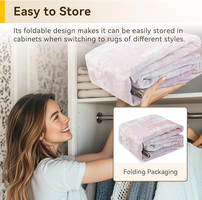 RELEANY Washable Area Rugs Square 7ft Non-Slip Modern Abstract Soft - Image 8