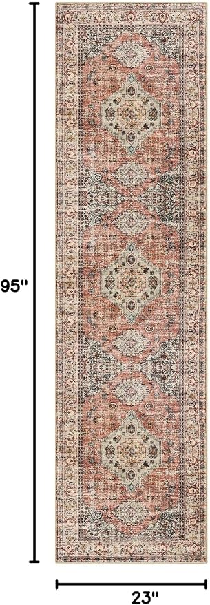 Lahome Oriental Washable Kitchen Runner Rug Non Slip, 2x8 Bathroom Runners - Image 2