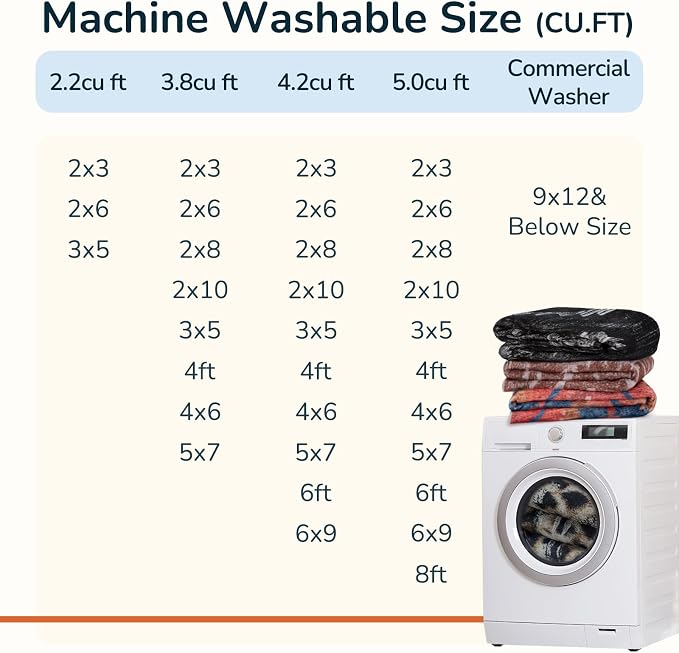 BESTSWEETIE Area Rug 6x9 Rug Machine Washable Non-Slip Low Pile Print Pattern - Image 2