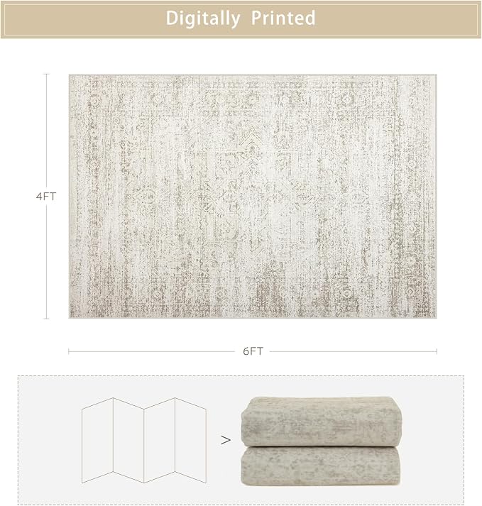 Srugn Washable Rugs 4x6 Area Rugs - Image 2