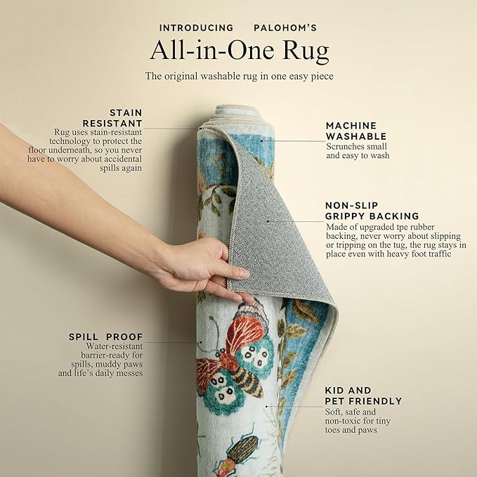 8x10 Area Rug for Living Room: Washable Bedroom Rugs Stain Resistant Non Slip - Image 4