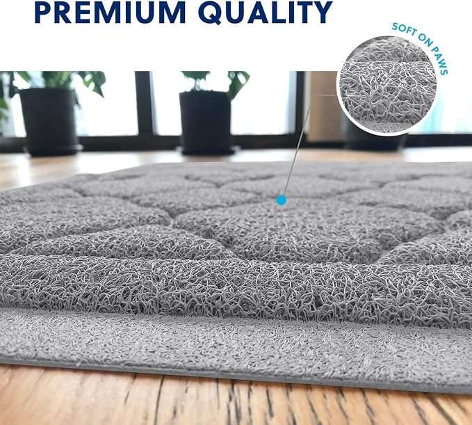 WePet Cat Litter Box Mat, Kitty Premium PVC Pad, Durable Trapping Rug, - Image 4