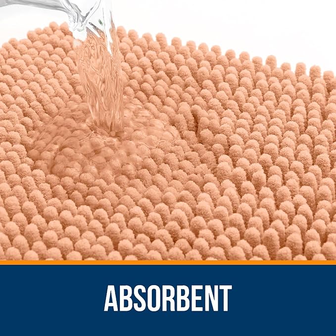 OLANLY Bathroom Rugs 30x20, Extra Soft Absorbent Chenille Bath Rugs, Rubber - Image 4