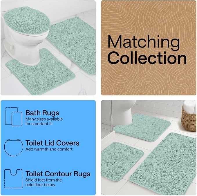 GORILLA GRIP Bath Rug Mat, Thick Soft Absorbent Chenille, Quick Dry Microfiber - Image 8
