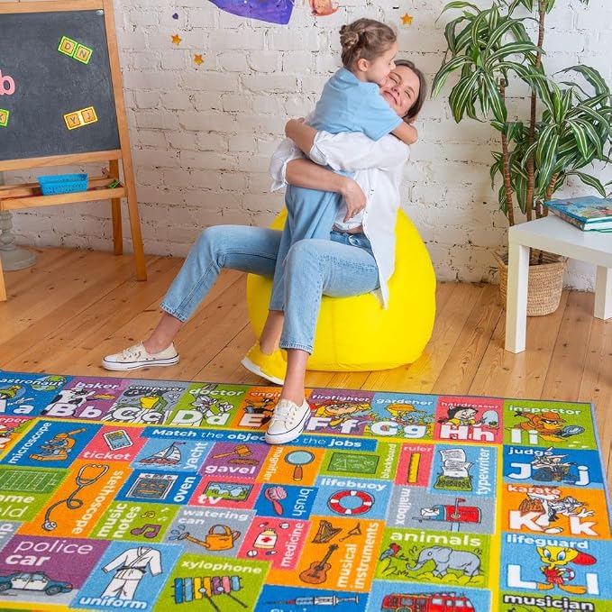 Looney Tunes Educational Kids Rug – ABC Alphabet, Professions & Jobs Matching - Image 6