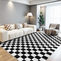Terrug Black and White Checkered Rug by TerrugHomeDecor